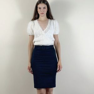 Prada black pencil skirt with belt, XS 38.